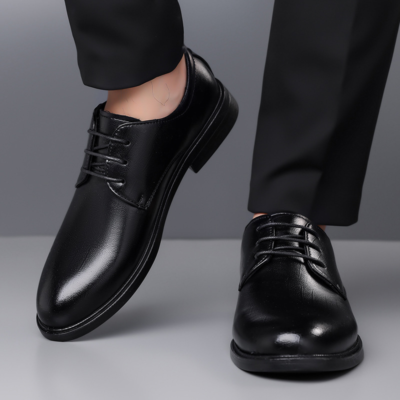 Business Men's Shoes, Casual Youth British Soft Sole Inner Heightening Shoes, Work Shoes, Formal Men's Leather Shoes, Men's Shoes - Image 2