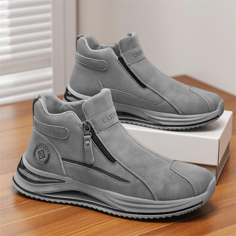 Autumn and Winter New High-Top Martin Boots British Style Workwear Motorcycle Shoes Thick-Soled Slip-On Casual Shoes Trendy Shoes Outdoor Men's Shoes - Image 4