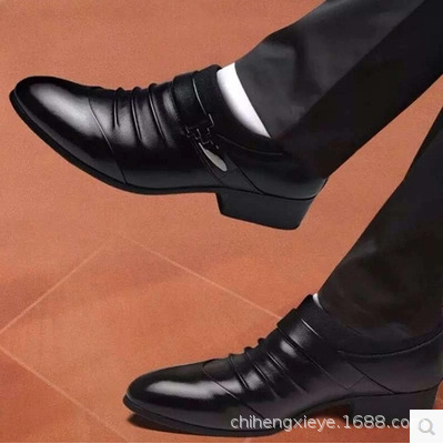 Dress pointed four seasons shoes new business casual men's leather shoes soft leather shoes breathable men's leather shoes a generation of hair - Image 2