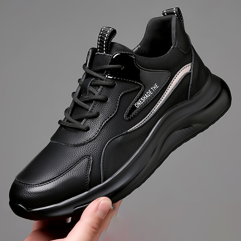 Men's Soft-Soled Casual Leather Shoes, Men's Versatile Mesh Sports Shoes, Outdoor Travel Shoes, Dad Shoes, Trendy Shoes - Image 2