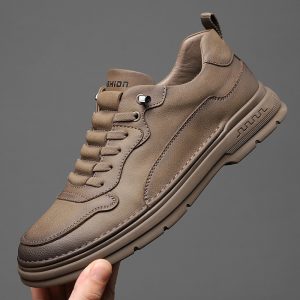Men's Shoes New Soft-Soled Leather Shoes Men's Korean Style Casual Shoes Retro Versatile British Work Shoes Men's Trendy